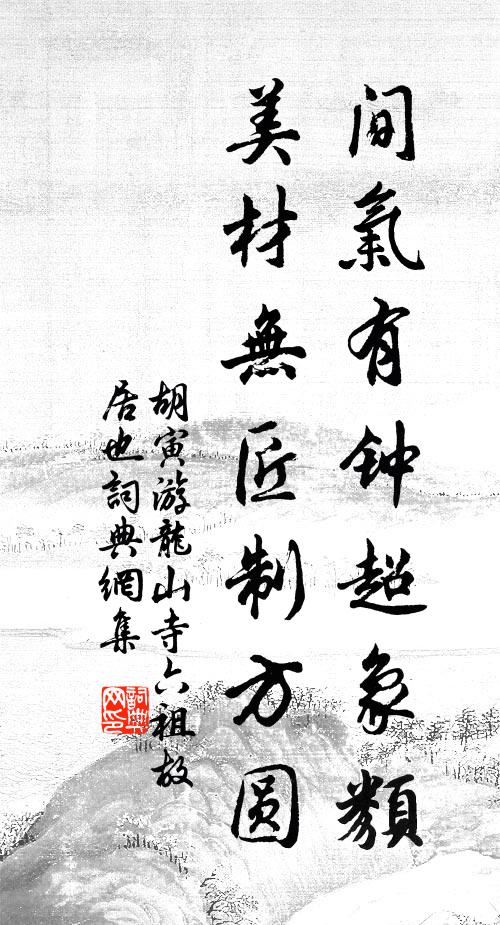 胡寅间气有钟超象类，美材无匠制方圆书法作品欣赏