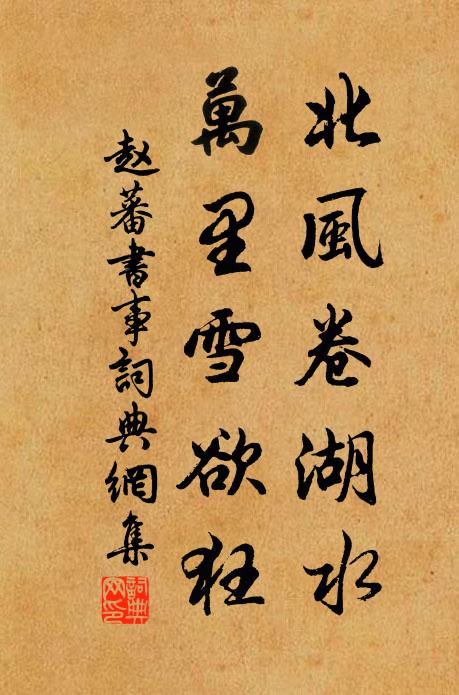 赵蕃北风卷湖水，万里雪欲狂书法作品欣赏