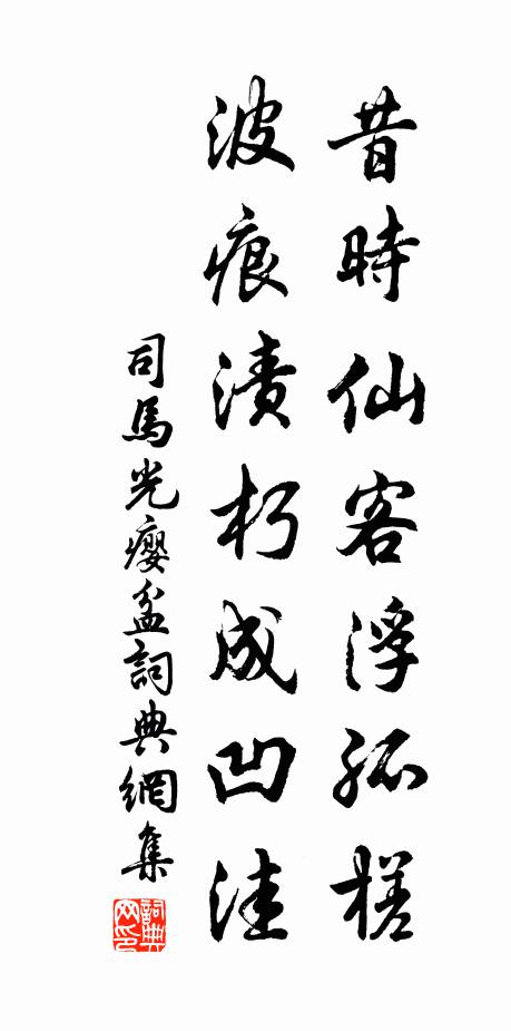 司马光昔时仙客浮孤槎，波痕渍朽成凹洼书法作品欣赏