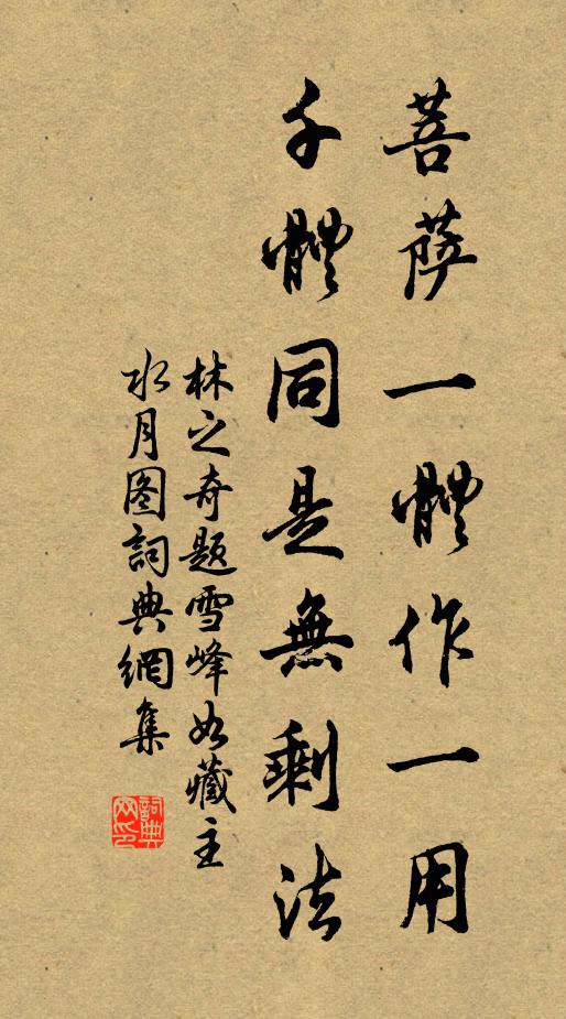 林之奇菩萨一体作一用，千体同是无剩法书法作品欣赏