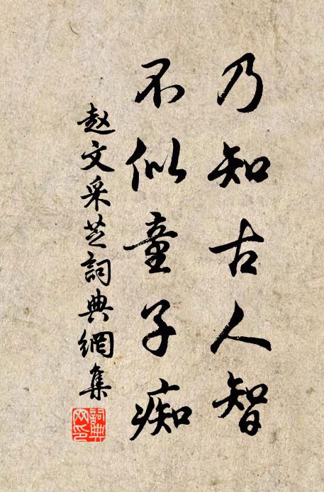 赵文乃知古人智，不似童子痴书法作品欣赏