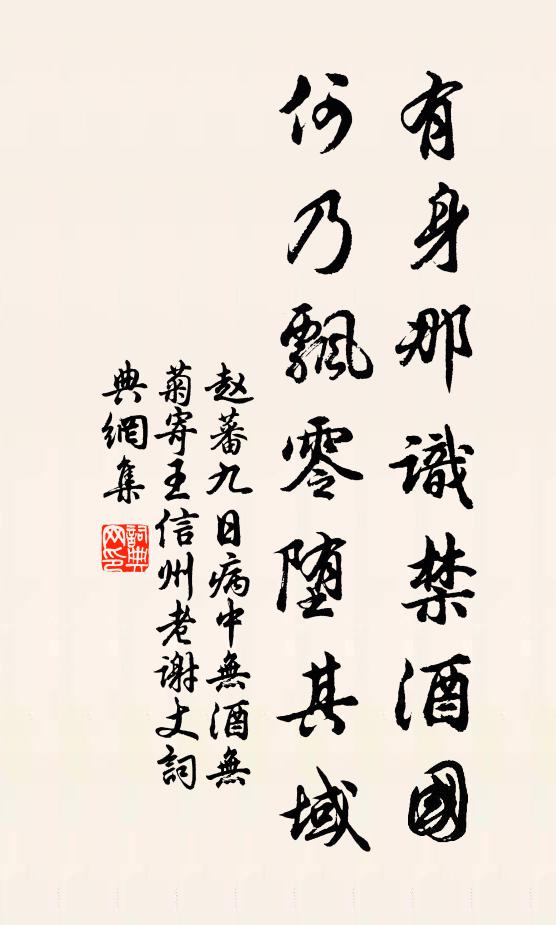赵蕃有身那识禁酒国，何乃飘零堕其域书法作品欣赏