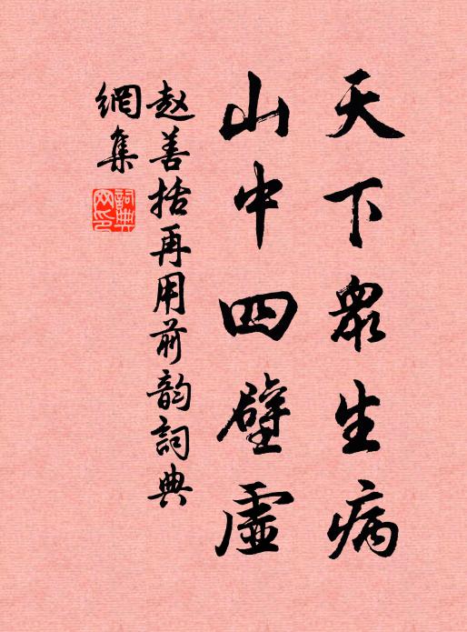 赵善括天下众生病，山中四壁虚书法作品欣赏