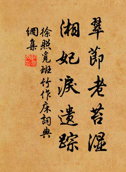 徐照翠节老苔湿，湘妃泪遗踪书法作品欣赏