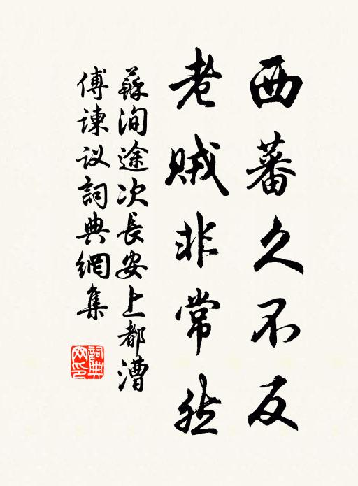苏洵西蕃久不反，老贼非常然书法作品欣赏