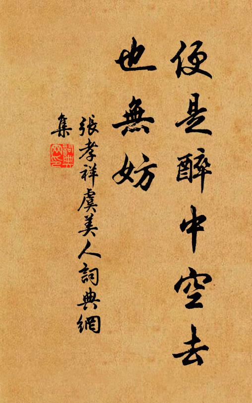 张孝祥便是醉中空去、也无妨书法作品欣赏