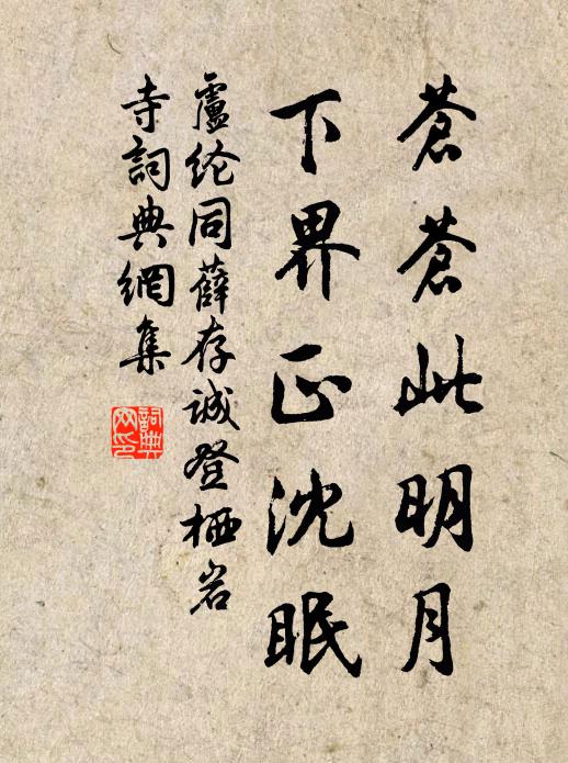 卢纶苍苍此明月，下界正沈眠书法作品欣赏