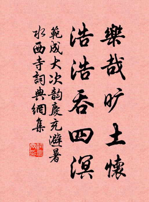 范成大乐哉旷土怀，浩浩吞四溟书法作品欣赏