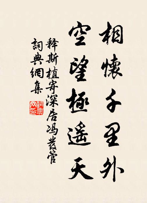 释斯植相怀千里外，空望极遥天书法作品欣赏