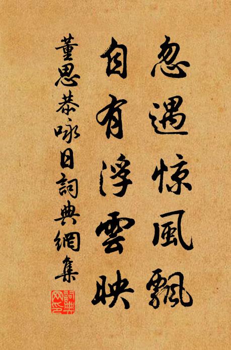 董思恭忽遇惊风飘，自有浮云映书法作品欣赏