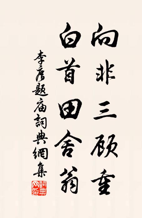 李廌向非三顾重，白首田舍翁书法作品欣赏
