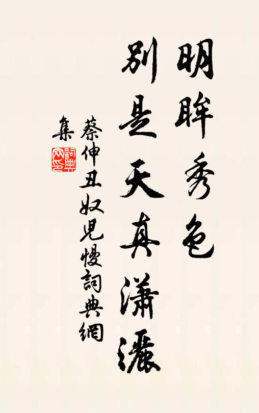蔡伸明眸秀色，别是天真潇洒书法作品欣赏