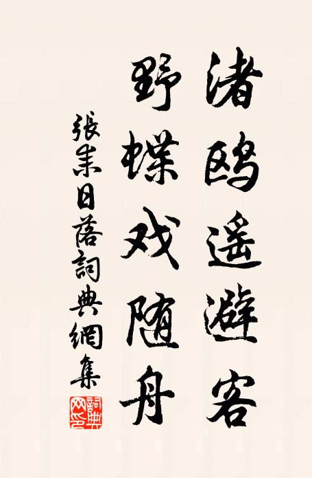 张耒渚鸥遥避客，野蝶戏随舟书法作品欣赏