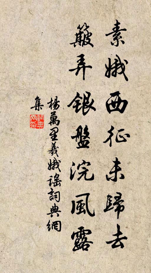 杨万里素娥西征未归去，簸弄银盘浣风露书法作品欣赏