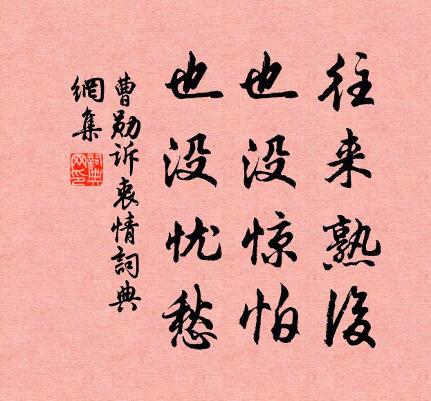 曹勋往来熟后，也没惊怕，也没忧愁书法作品欣赏