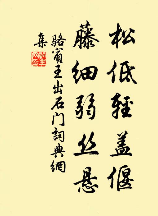 骆宾王松低轻盖偃，藤细弱丝悬书法作品欣赏