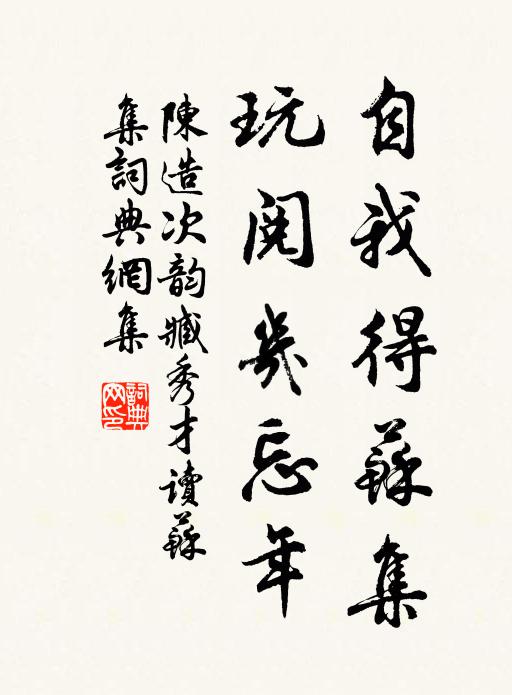 陈造自我得苏集，玩阅几忘年书法作品欣赏
