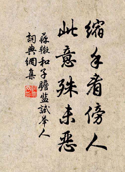 苏辙缩手看傍人,此意殊未恶书法作品欣赏