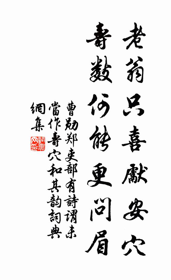 曹勋老翁只喜先安穴，寿数何能更问眉书法作品欣赏