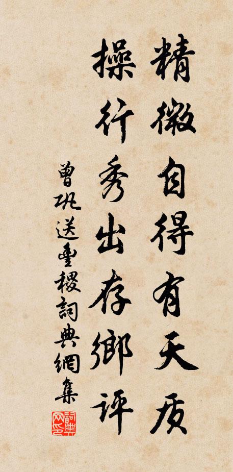 曾巩精微自得有天质，操行秀出存乡评书法作品欣赏