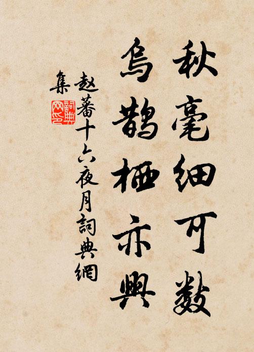 赵蕃秋毫细可数，乌鹊栖亦兴书法作品欣赏