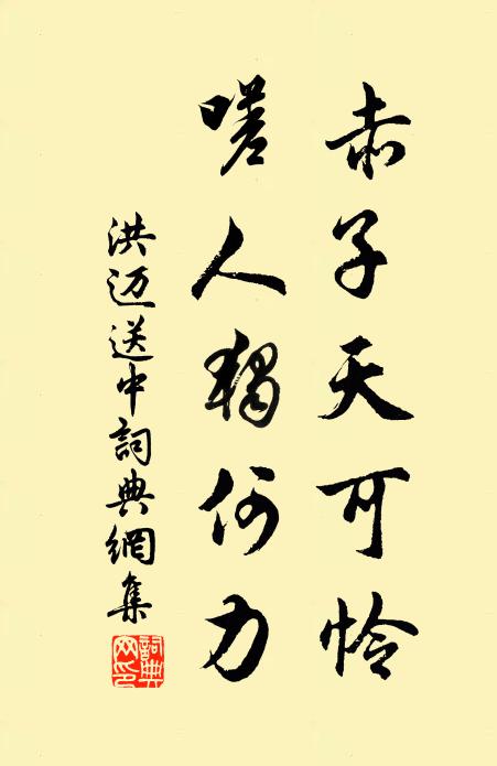 洪迈赤子天可怜，嗟人独何力书法作品欣赏
