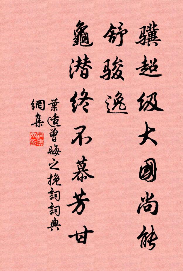 叶适骥超级大国尚能舒骏逸，龟潜终不慕芳甘书法作品欣赏