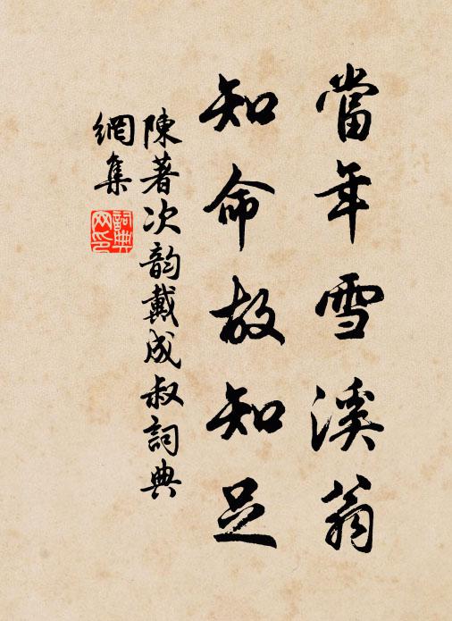 陈著当年雪溪翁，知命故知足书法作品欣赏