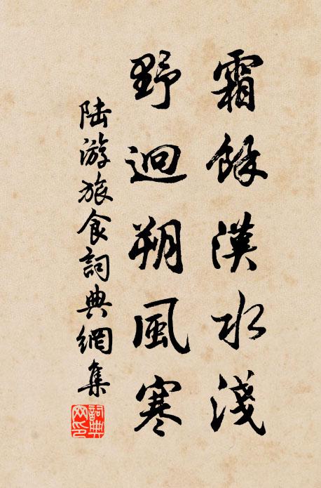 陆游霜余汉水浅，野迥朔风寒书法作品欣赏
