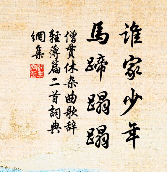 僧贯休谁家少年，马蹄蹋蹋书法作品欣赏