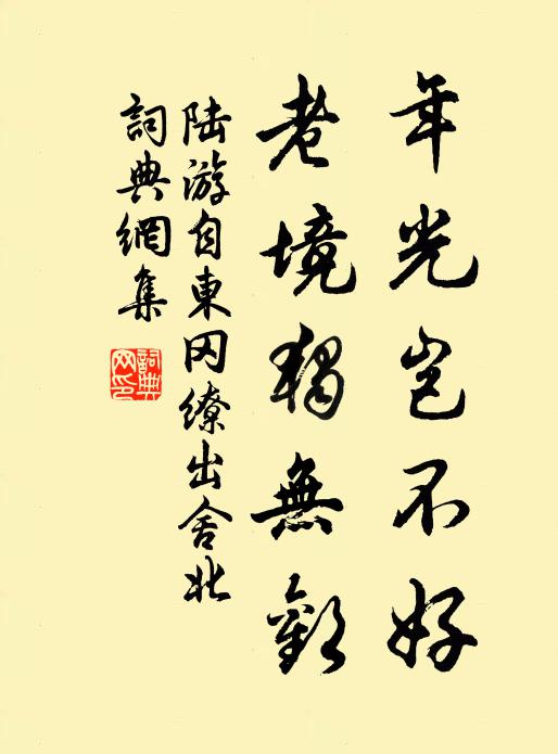 陆游年光岂不好，老境独无欢书法作品欣赏