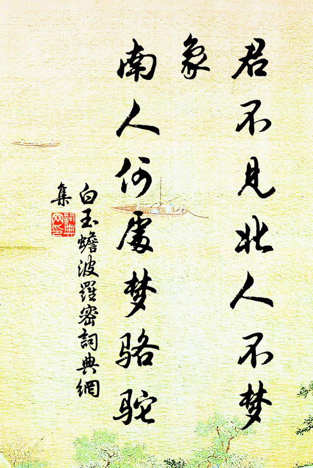 白玉蟾君不见北人不梦象，南人何处梦骆驼书法作品欣赏