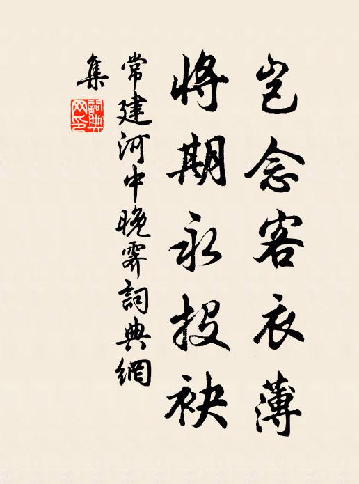 常建岂念客衣薄，将期永投袂书法作品欣赏