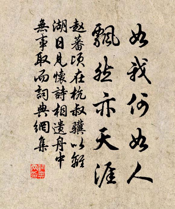 赵蕃如我何如人，飘然亦天涯书法作品欣赏