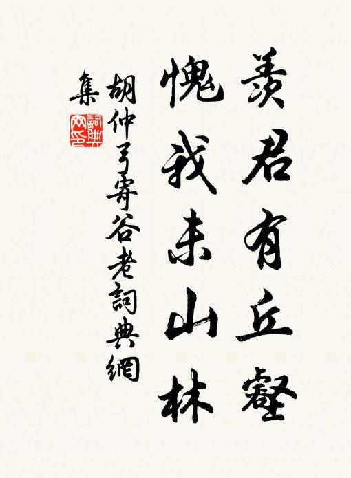 胡仲弓羡君有丘壑，愧我未山林书法作品欣赏