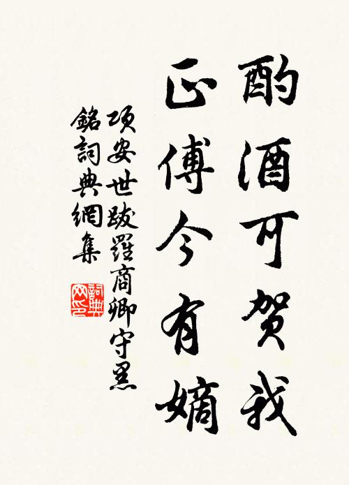 项安世酌酒可贺我,正傅今有嫡书法作品欣赏