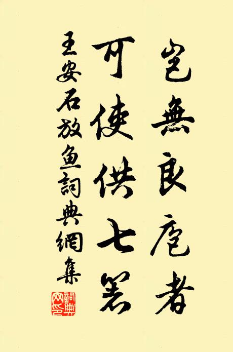 王安石岂无良庖者，可使供七箸书法作品欣赏