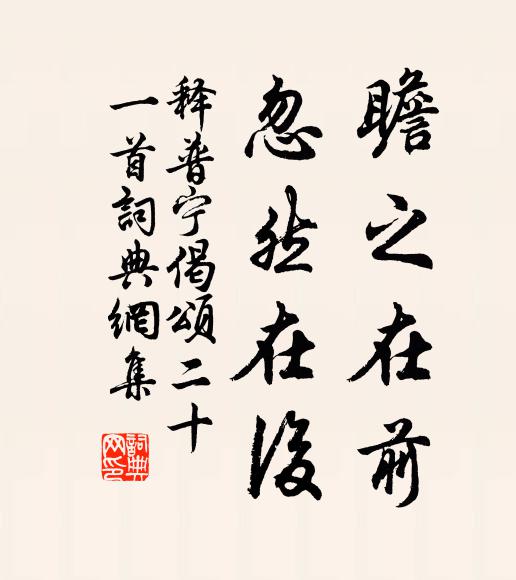 释普宁瞻之在前，忽然在后书法作品欣赏