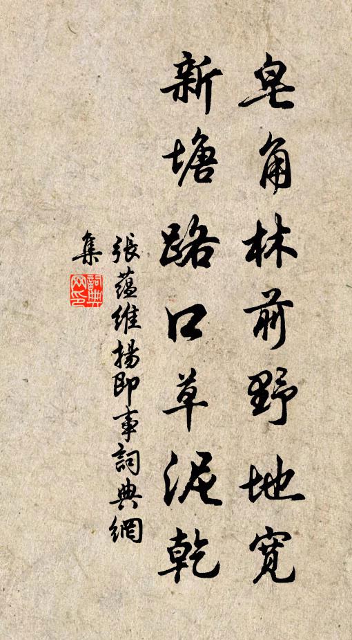 张蕴皂角林前野地宽，新塘路口草泥乾书法作品欣赏
