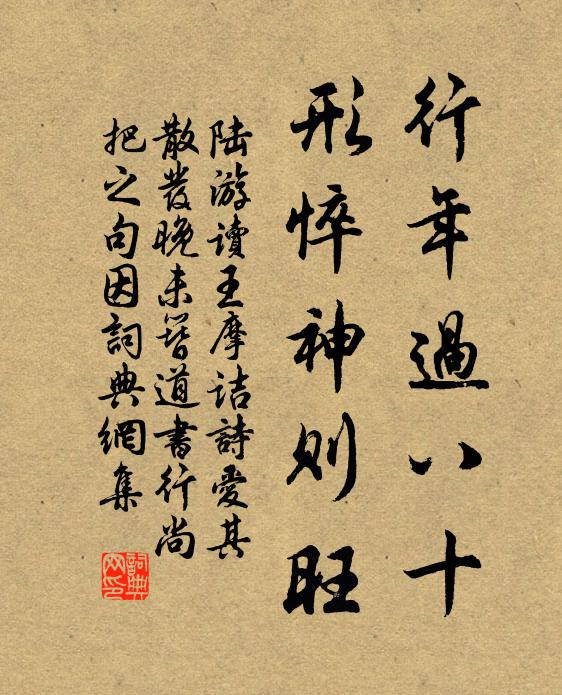 陆游行年过八十，形悴神则旺书法作品欣赏