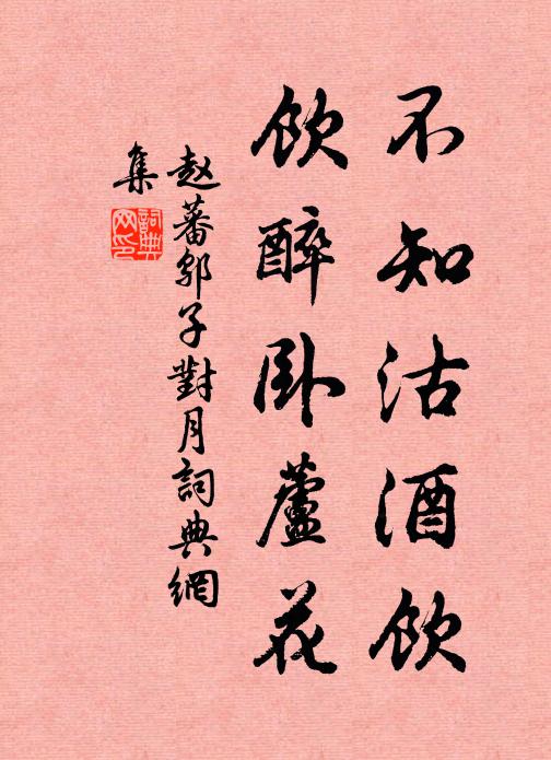赵蕃不知沽酒饮，饮醉卧芦花书法作品欣赏