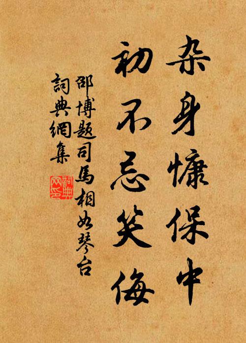 邵博杂身慷保中，初不忌笑侮书法作品欣赏