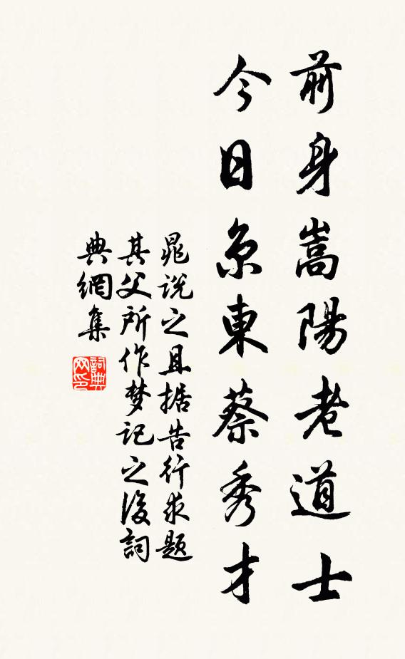 晁说之前身嵩阳老道士，今日京东蔡秀才书法作品欣赏