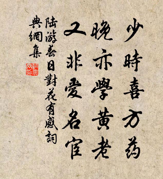 陆游少时喜方药，晚亦学黄老，又非爱名宦书法作品欣赏
