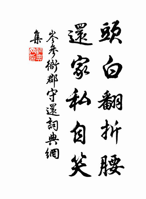 岑参头白翻折腰,还家私自笑书法作品欣赏