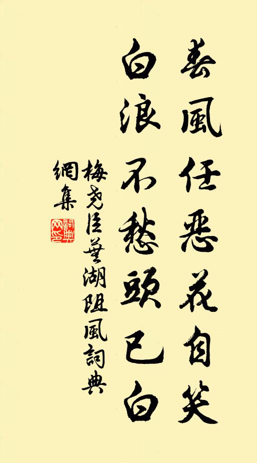 梅尧臣春风任恶花自笑，白浪不愁头已白书法作品欣赏
