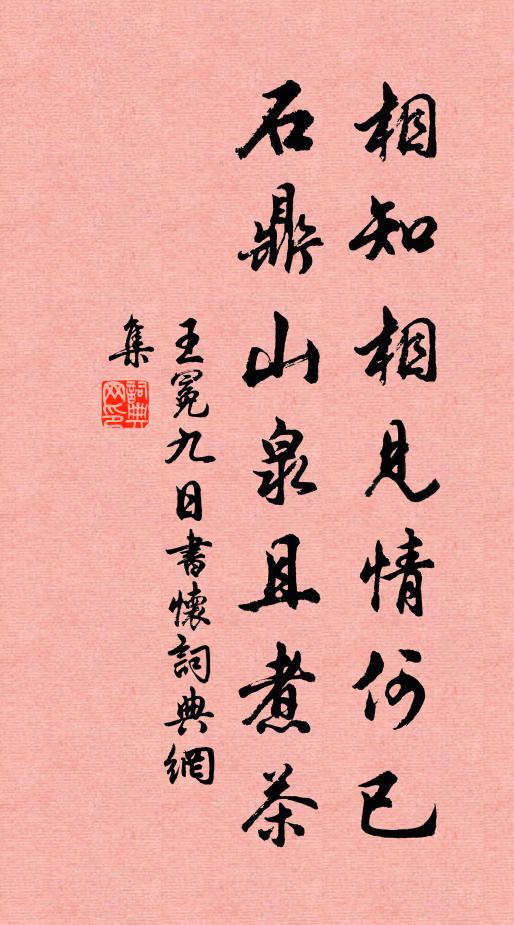 王冕相知相见情何已，石鼎山泉且煮茶书法作品欣赏