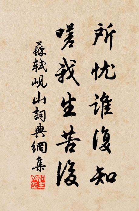 苏轼所忧谁复知，嗟我生苦后书法作品欣赏