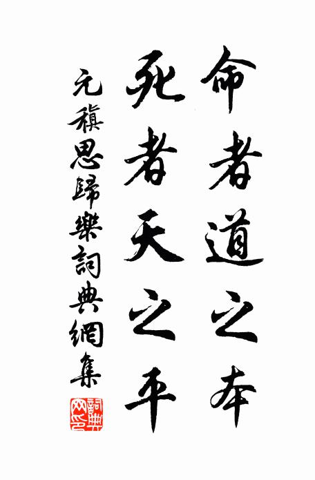 元稹命者道之本,死者天之平书法作品欣赏