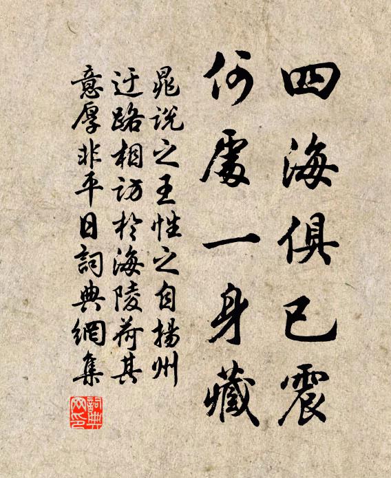 晁说之四海俱已震，何处一身藏书法作品欣赏
